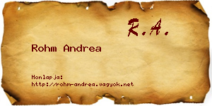 Rohm Andrea névjegykártya