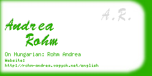 andrea rohm business card